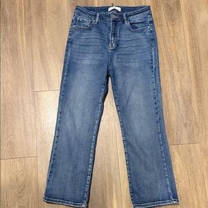 RISEN JEANS - HIGH RISE CROP STRAIGHT JEANS